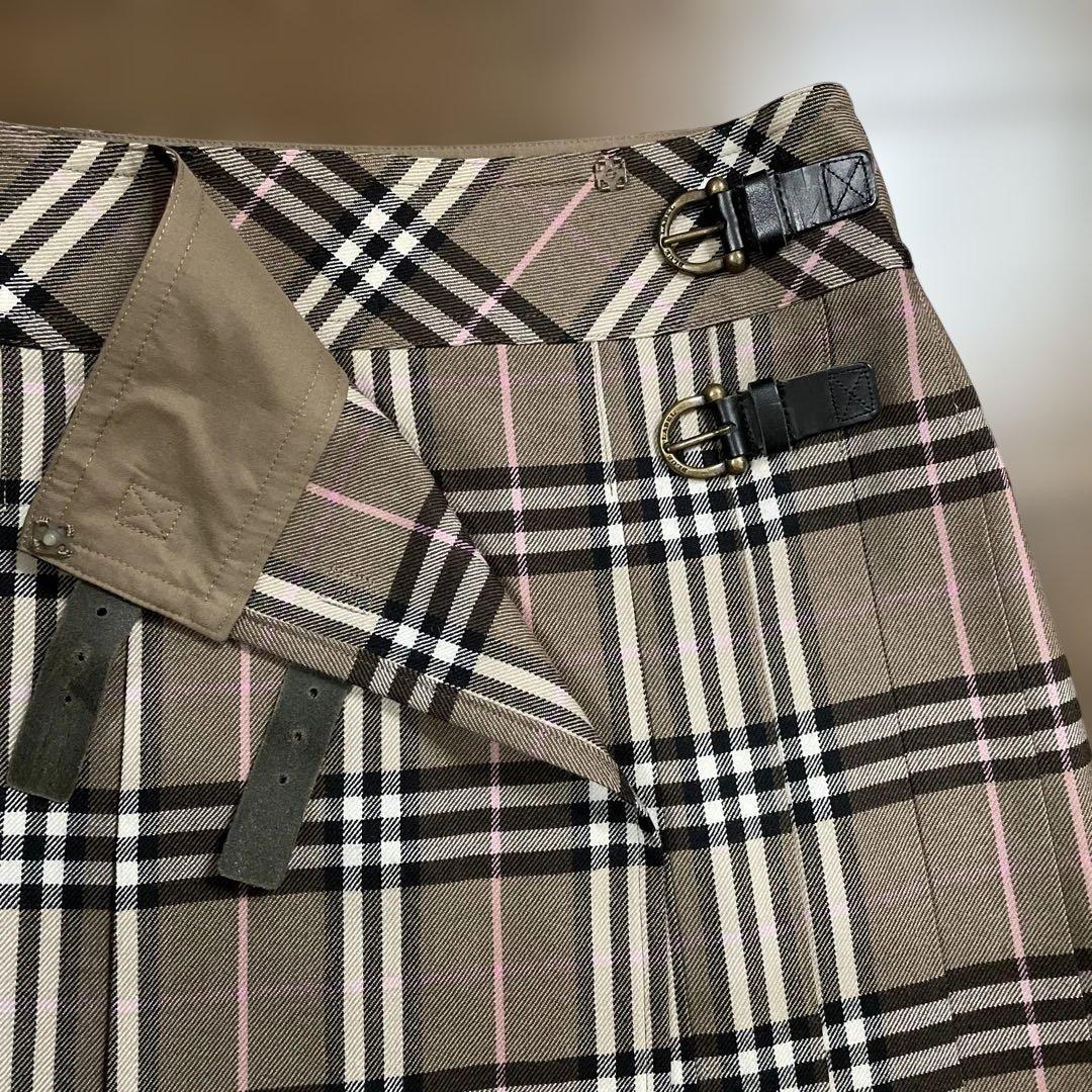 BURBERRY BLUE LABEL ブラウンチェックプリーツスカート36