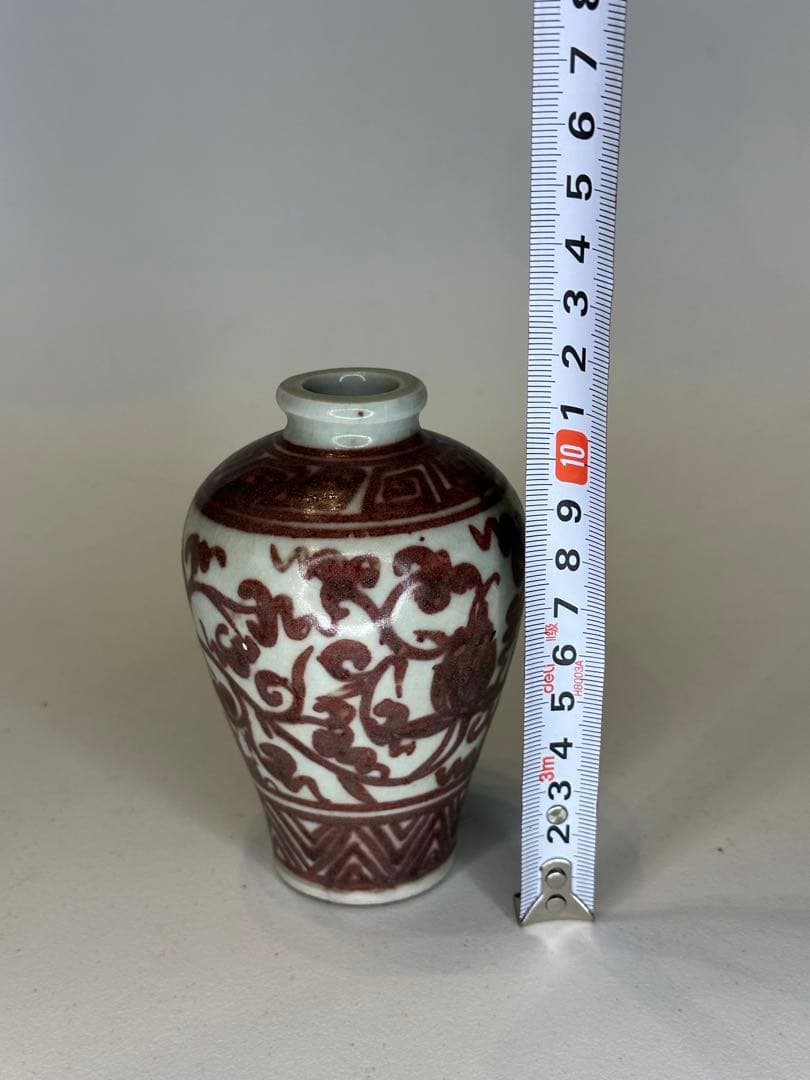中国 明朝 釉裏紅 小壺 小瓶 花器 古磁器 骨董品