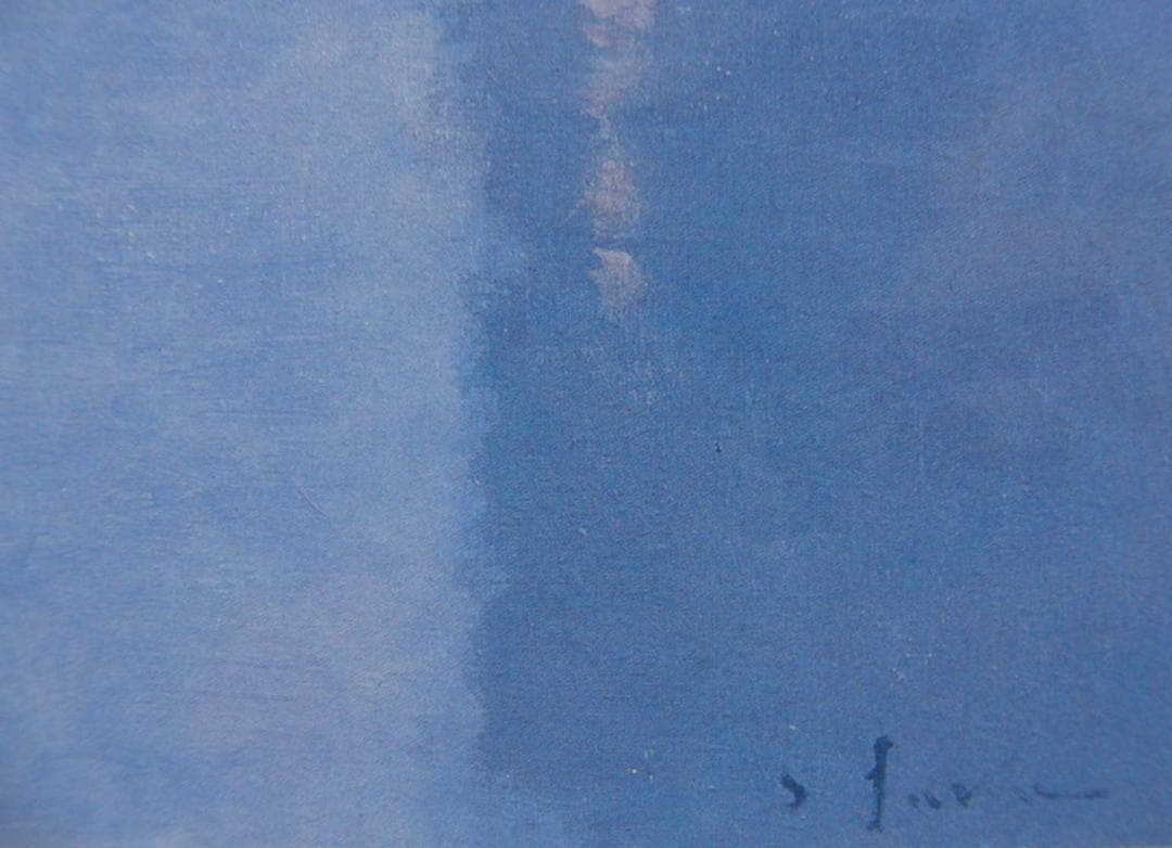 福本 章、「運河口（ベニス）」、希少画集・額装画、新品額縁にて額装致します