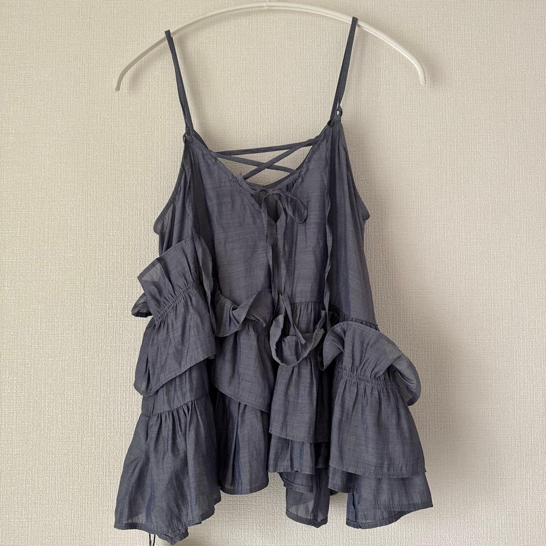 ns様 マイストラーダ フリルティアードキャミ メッシュショートトップス