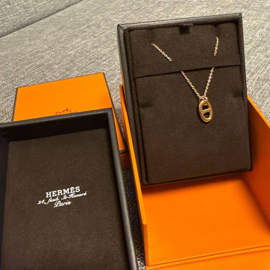 【新品未使用】HERMES ファランドール　ネックレス　ピンクゴールド