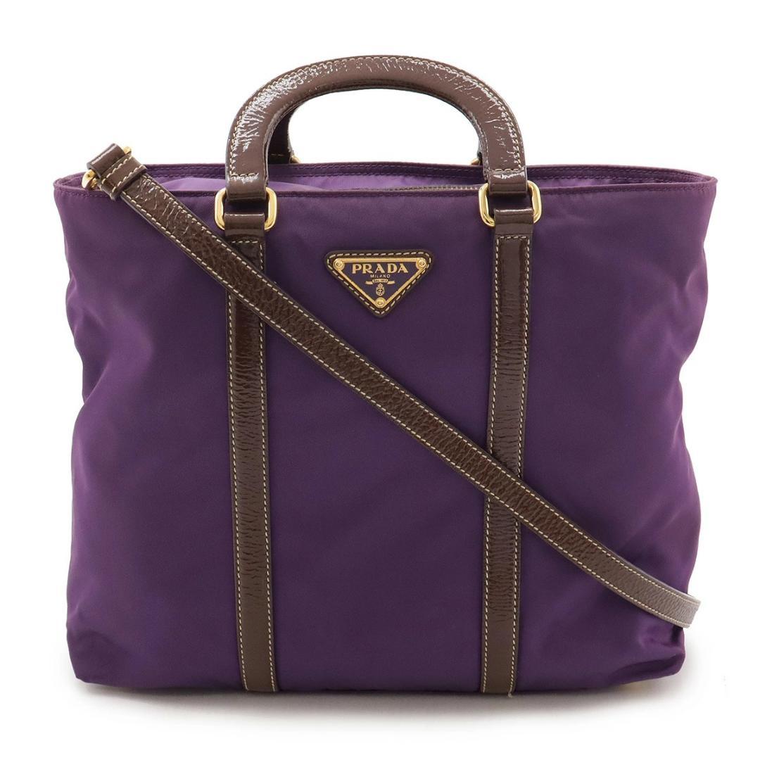 花*丸様 PRADA プラダ トートバッグ ハンドバッグ 2WAY パープル 紫