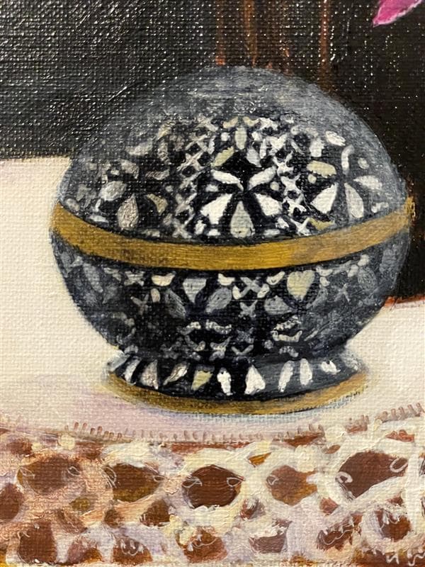 「真作」ピジョット「ラン」静物画　油彩画　額装　サイン有り