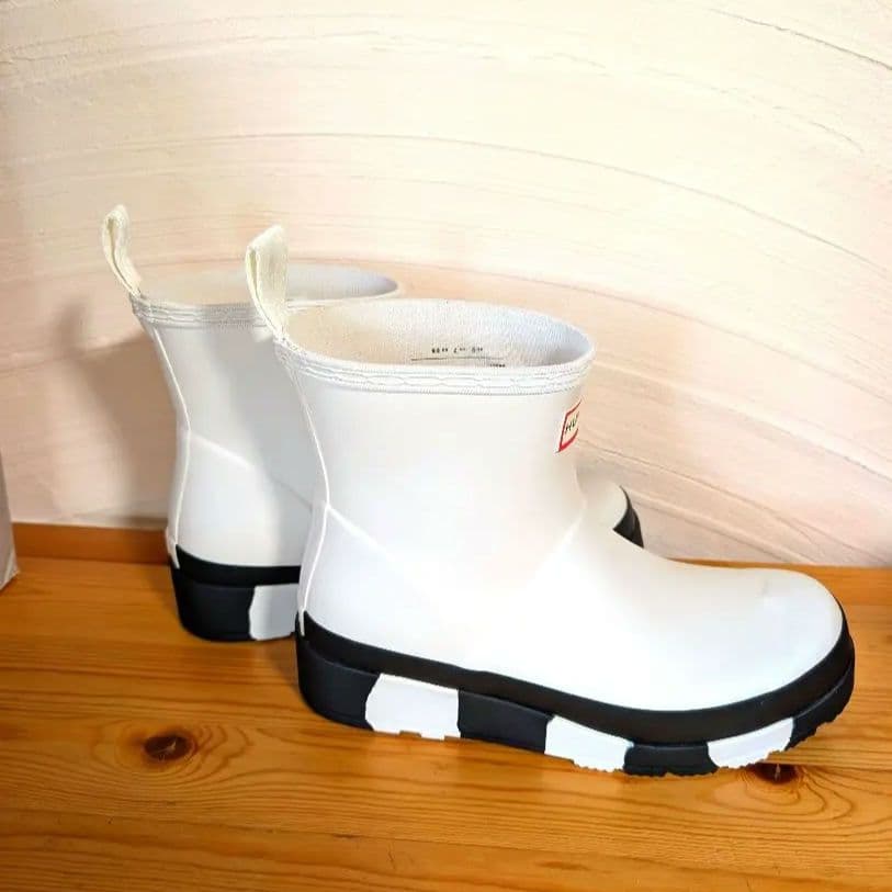 新品未使用　HUNTER ホワイト ショート　レインブーツ