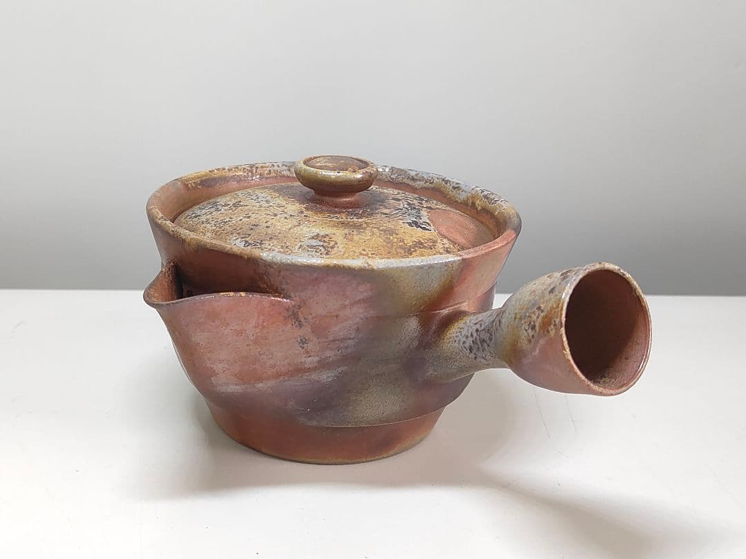 小西陶古 備前焼 急須 在銘 ボウフラ 横手 湯瓶 煎茶道具 茶器 煎茶器