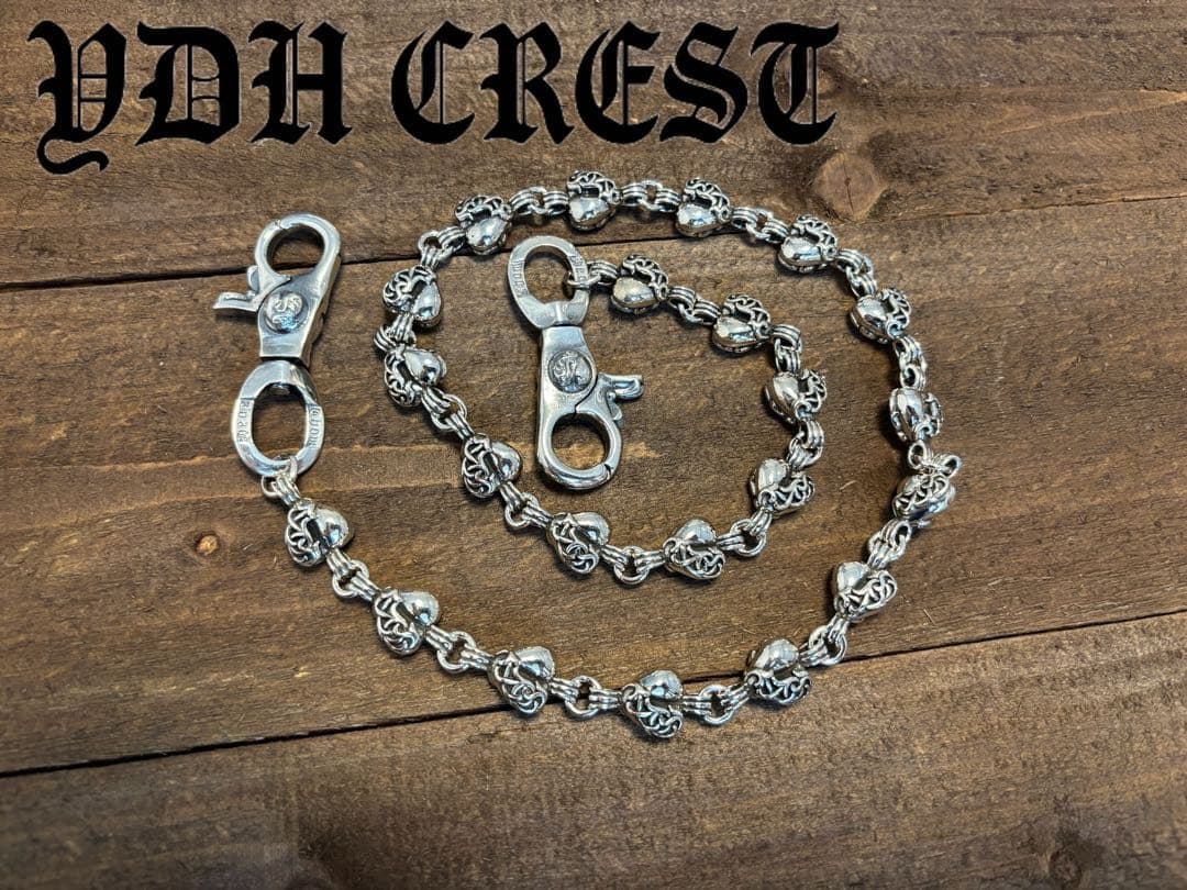 ★QBKB　ウォレットチェーン　ウォレットハートシルバーチェーン