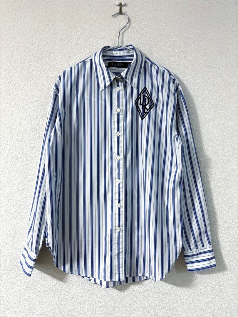 LAUREN RALPH LAUREN ストライプシャツ　刺繍　XS