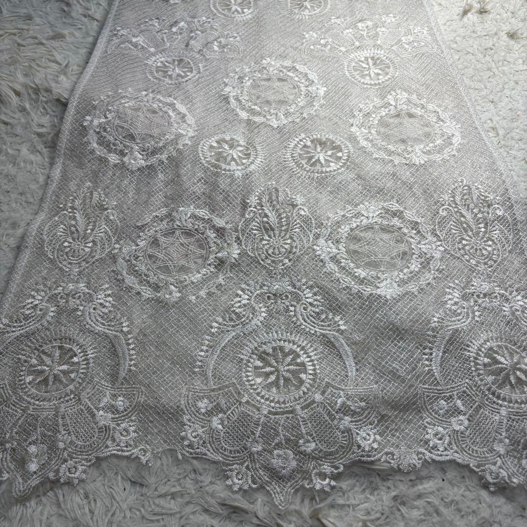 NE Quittez PAS 刺繍入りホワイトノースリーブワンピース【1232】