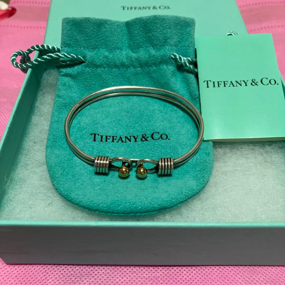 TIFFANY&CO.925 750 (K18)ヴィンテージ　コンビバングル