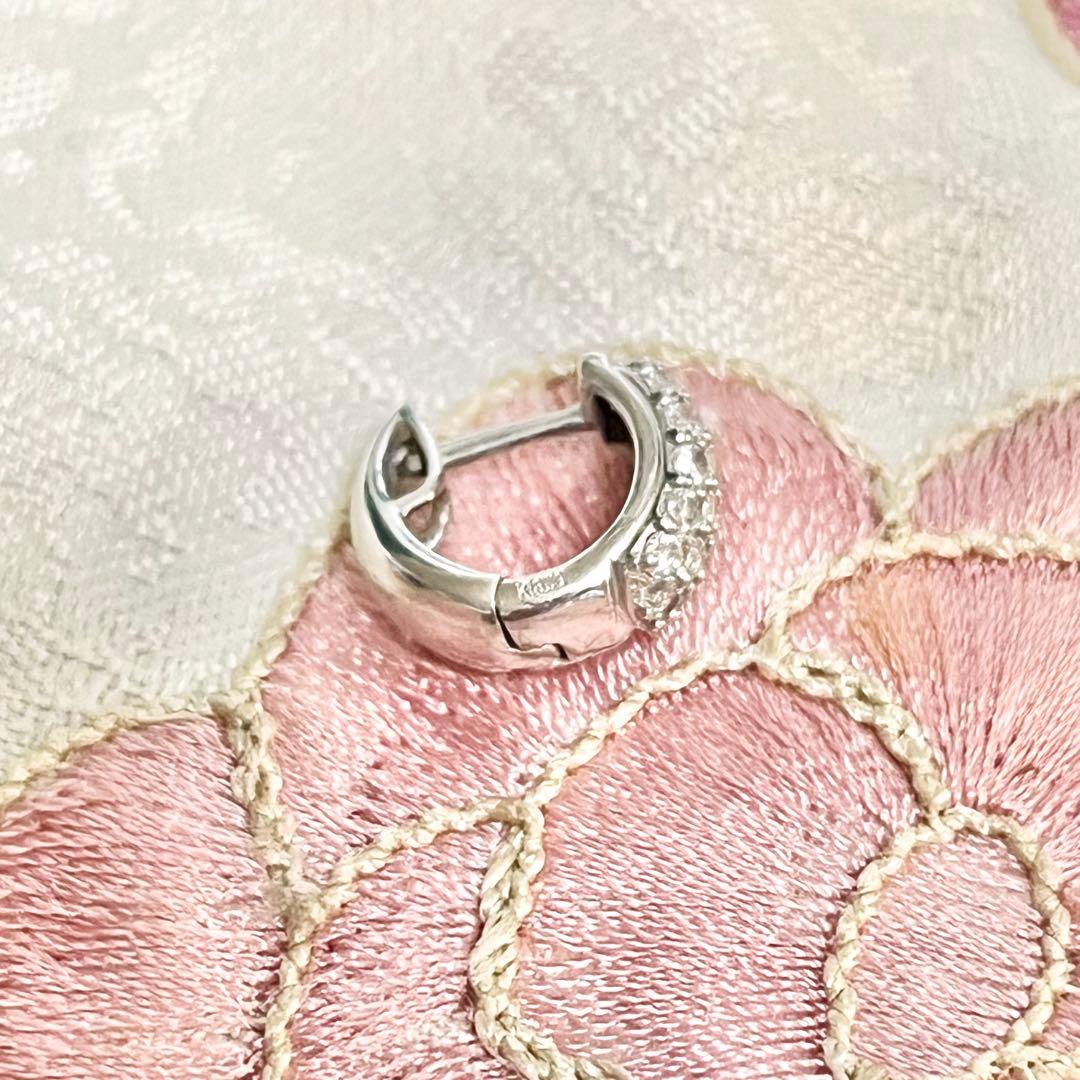 k18WG ダイヤ 0.25 フープピアス 片耳