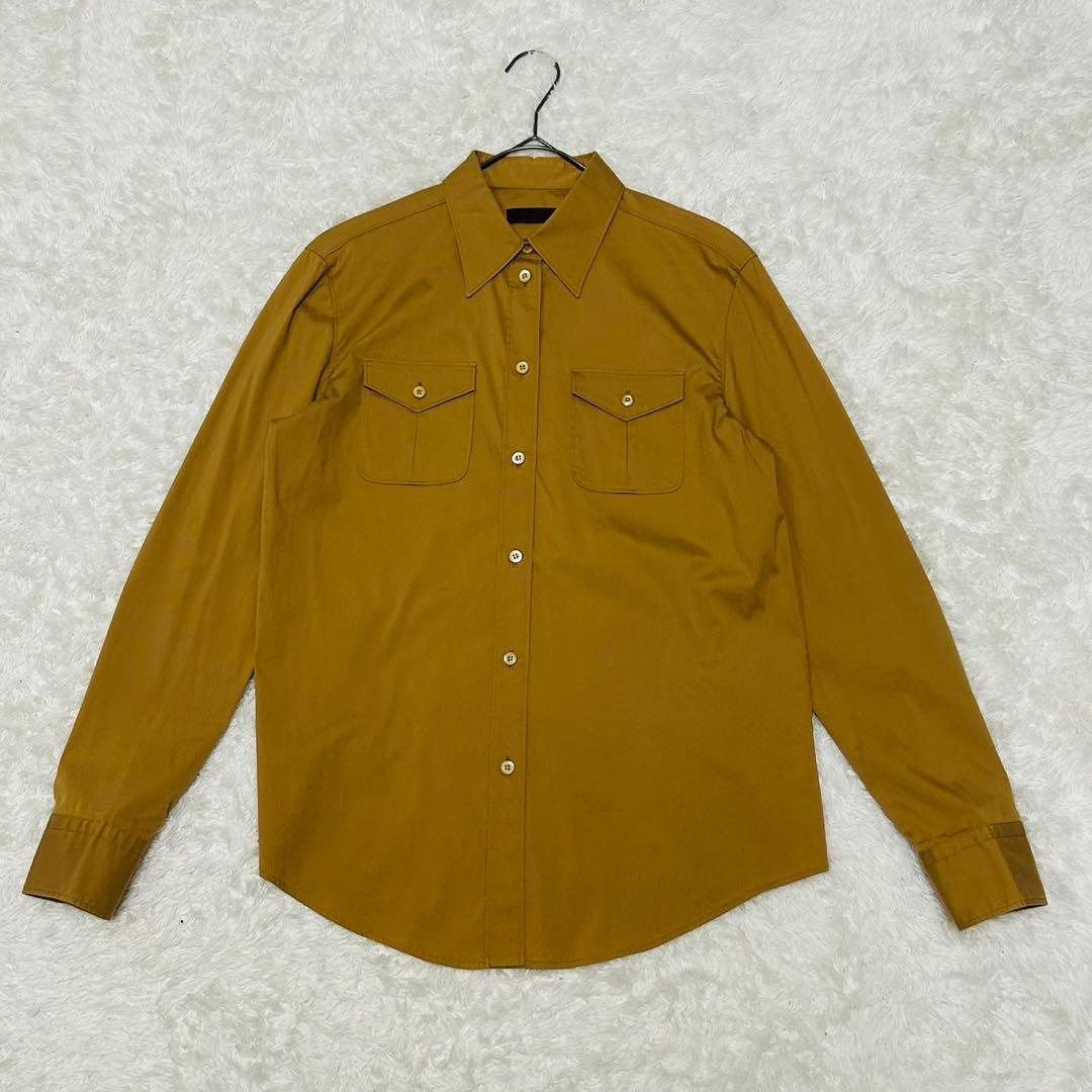 美品 プラダ トライアングルモチーフ オーバーサイズ 長袖 シャツ ウィメンズ