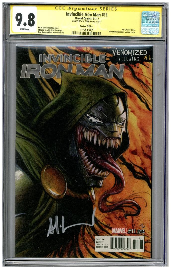 アメコミリーフ Invincible Iron Man 11 9.8 サイン入り