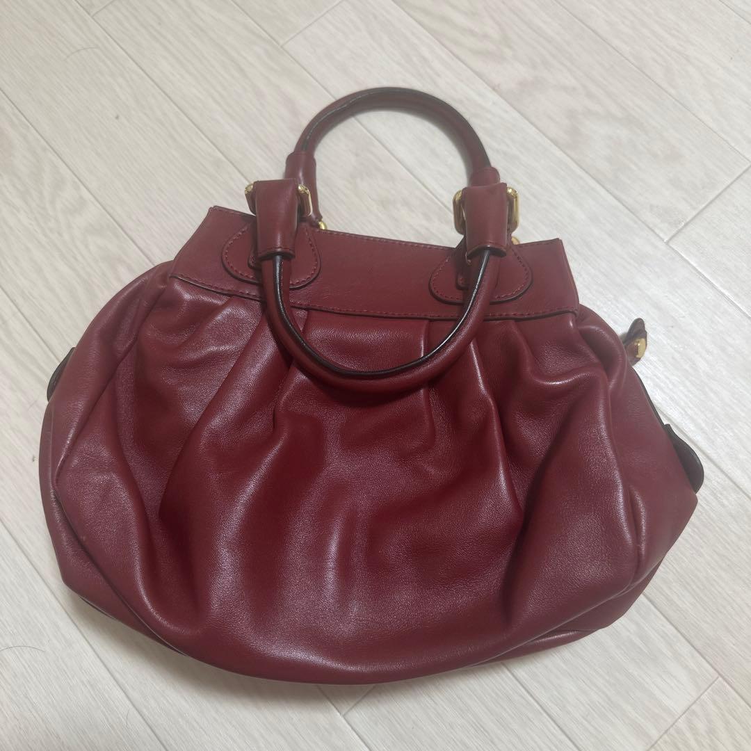 T*O様 SERAPIAN バーガンディ ハンドバッグ