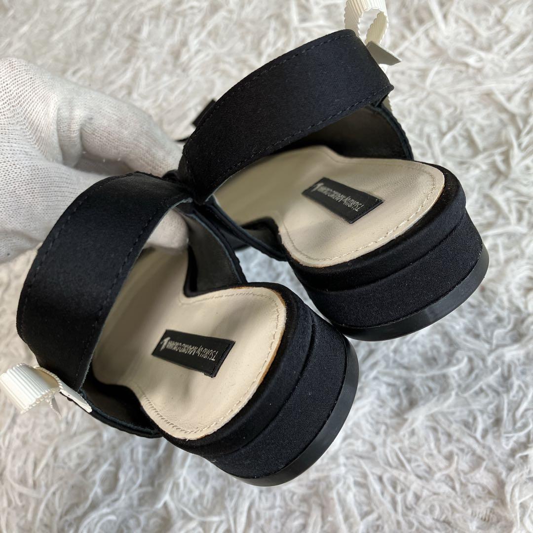 TSURU by MARIKO OIKAWA ブラックリボンデザイン ミュール