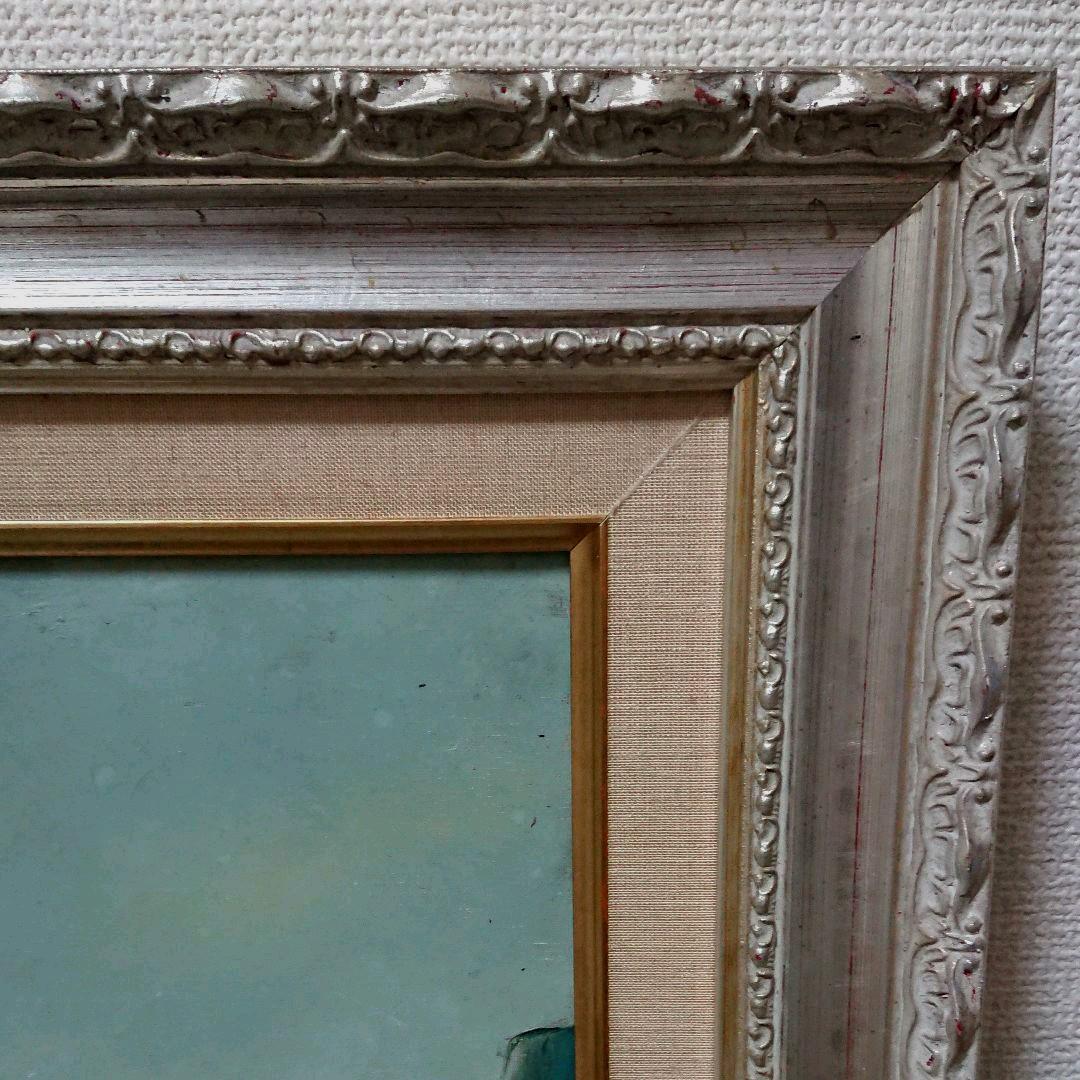 シャビーシック古い油絵          アンティーク風景画