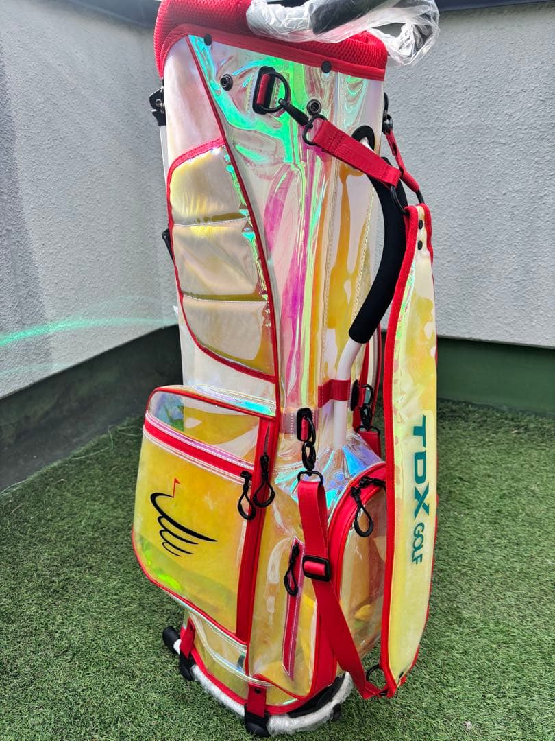 TDX スケルトン　スタンドキャディバッグ　新品　ゴルフバッグ　オーロラ　クリア