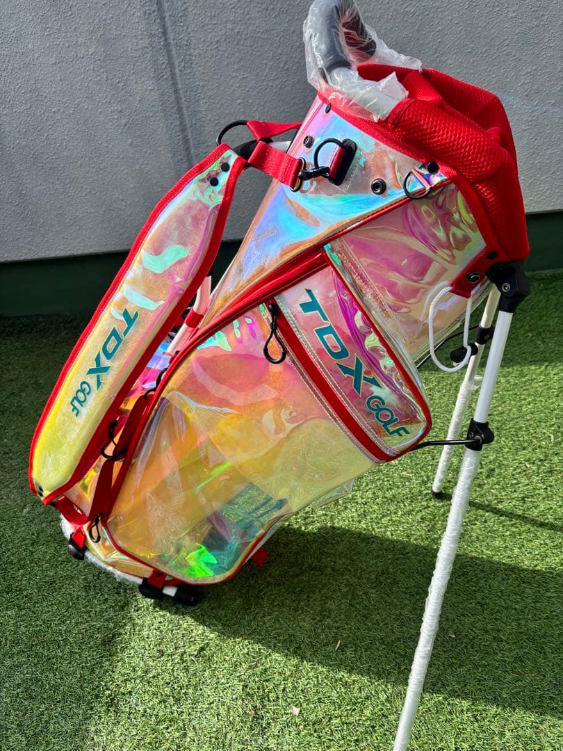 TDX スケルトン　スタンドキャディバッグ　新品　ゴルフバッグ　オーロラ　クリア