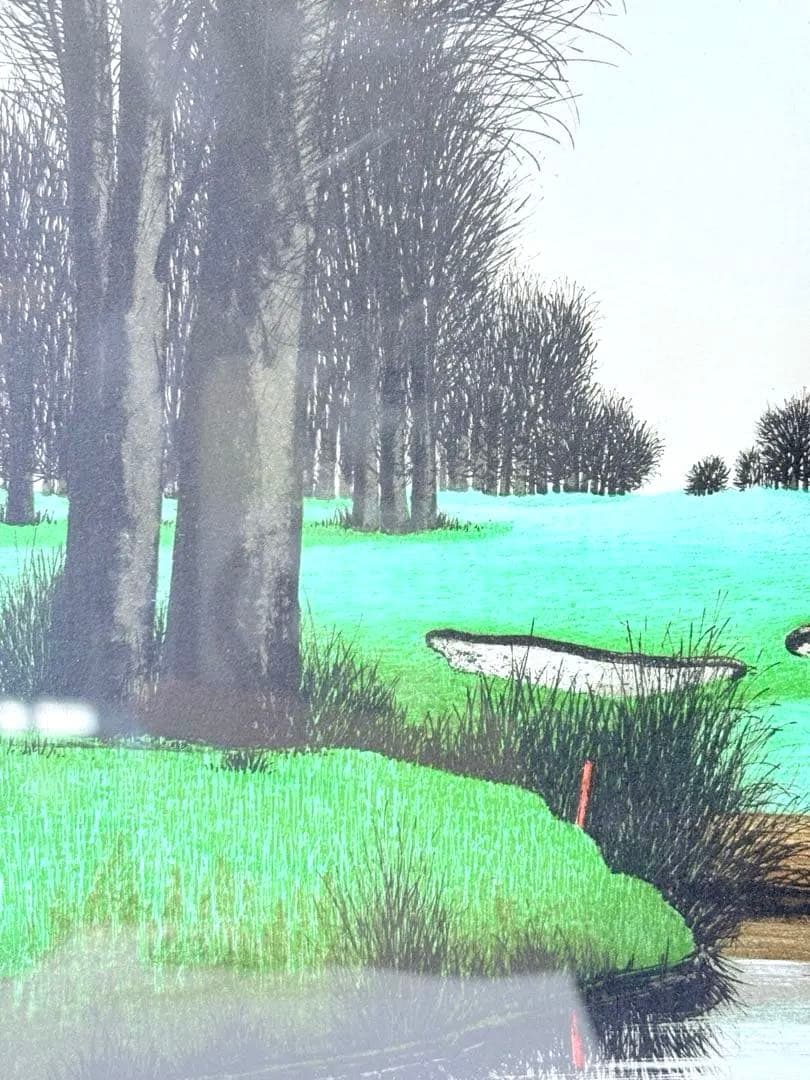 ジャック・デペルト 絵画 ゴルフ場 風景画 リトグラフ 直筆サイン