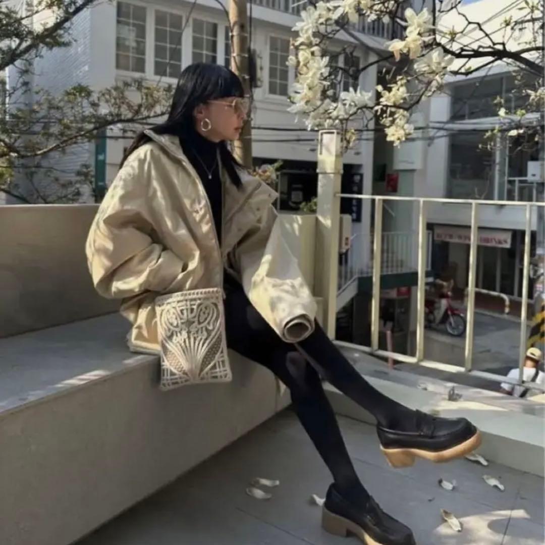 ジャケット・アウター AMERI PASTINGLIKESYNTHETICLEATHERJACKET