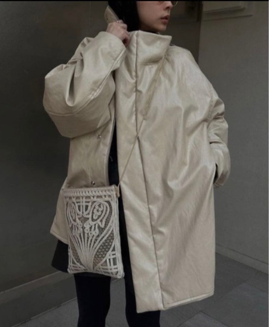 ジャケット・アウター AMERI PASTINGLIKESYNTHETICLEATHERJACKET