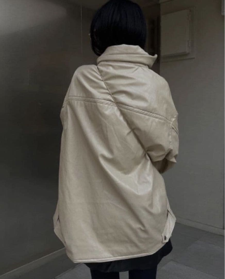 ジャケット・アウター AMERI PASTINGLIKESYNTHETICLEATHERJACKET