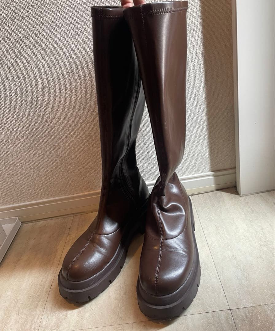 Heather ロングブーツ ブラウン Lサイズ 美品