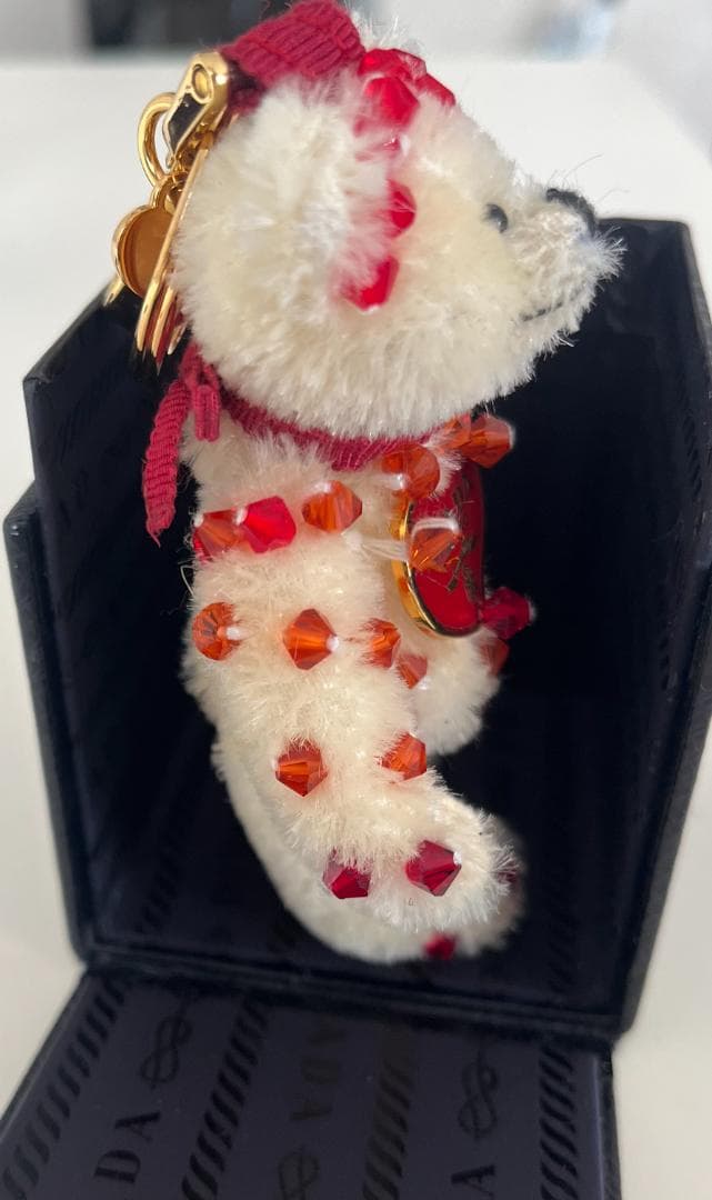 PRADA プラダ ベア チャーム キーホルダー レッド×オレンジ×ベージュ