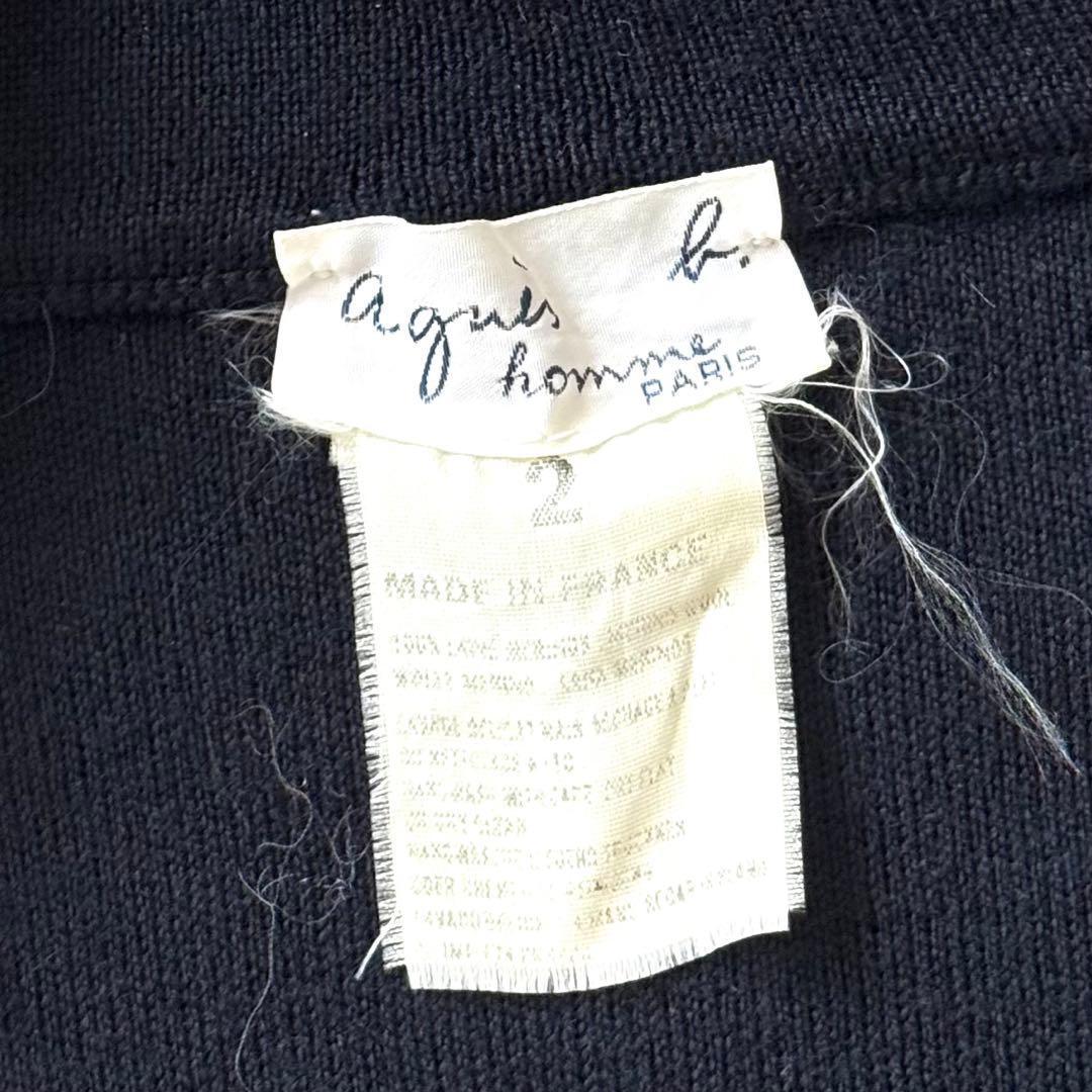 【フランス製】agnes b homme アニエスベー ドライバーズニット 濃紺