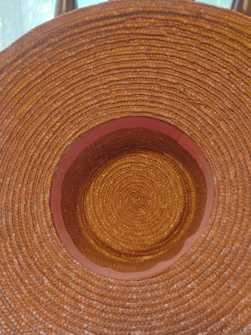 麦わら帽子　オーダー　レア　アンティーク　リボン　バケットハット　ヴィンテージ