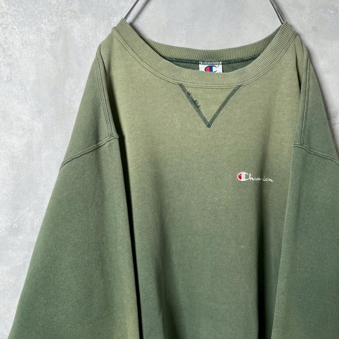 鬼フェード 90s champion ワンポイントスウェット 緑 PM76