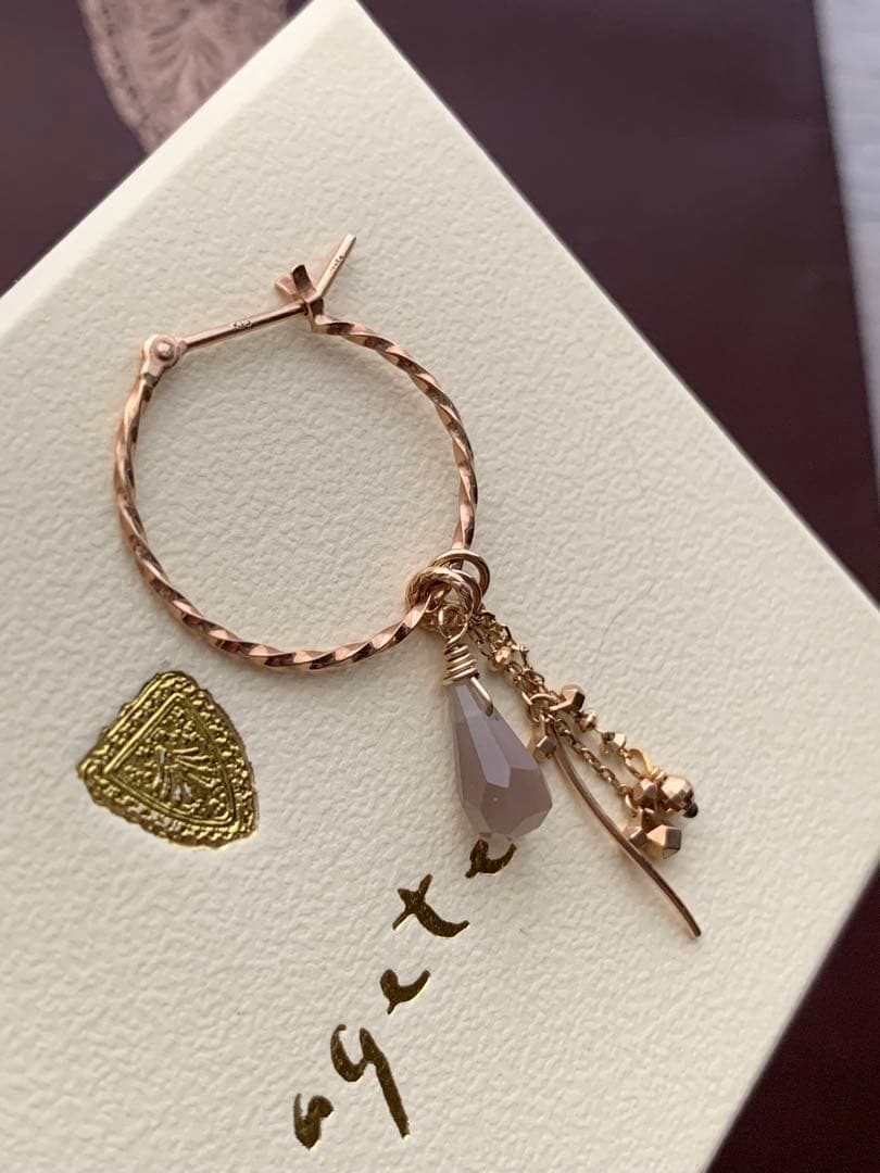 agete 10kゴールドフープピアス片耳