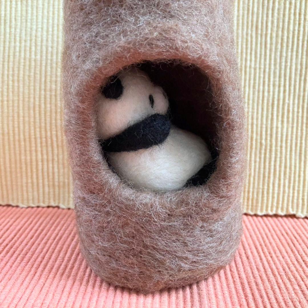 みみ 羊毛フェルト 作品 赤ちゃんパンダの冬のお散歩