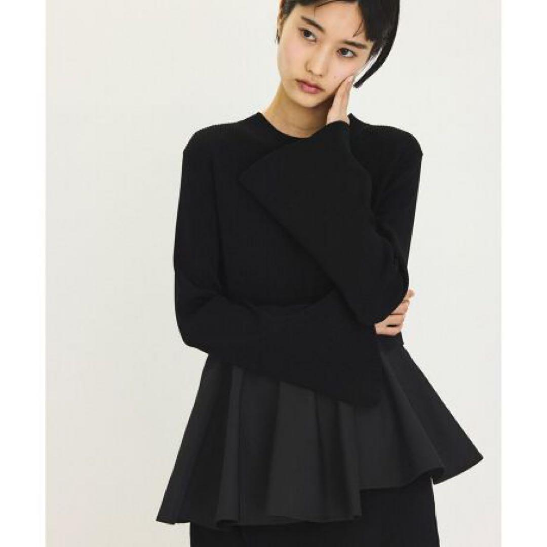 アダムエロペ　ペプラムコンビニットワンピース　ブラック　F 今期
