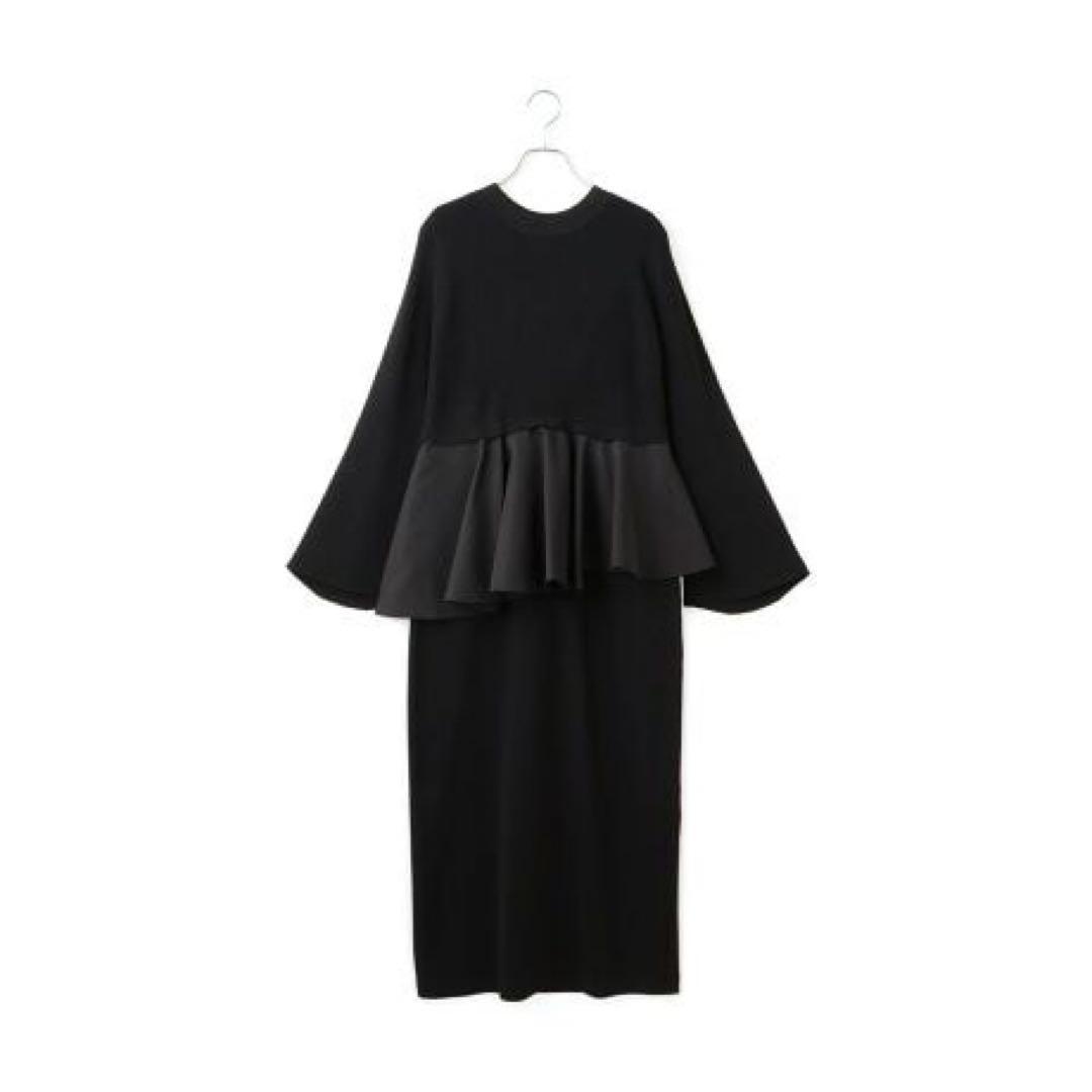 アダムエロペ　ペプラムコンビニットワンピース　ブラック　F 今期