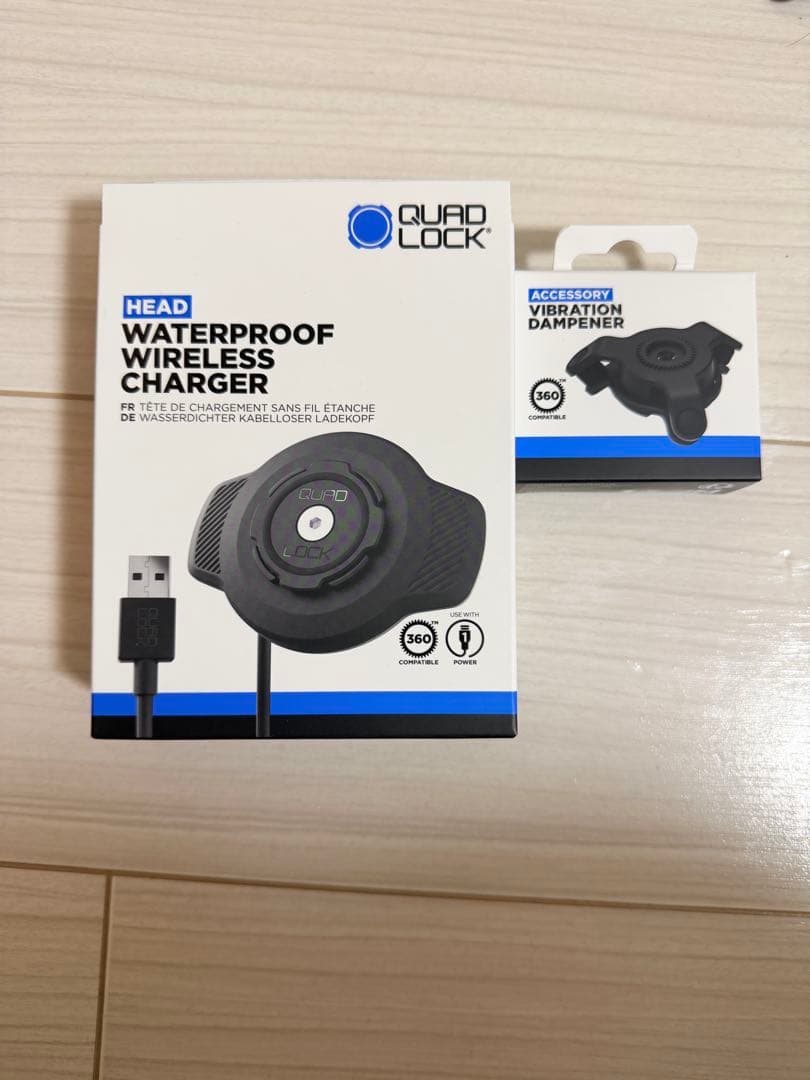 QUAD LOCK バイク用 防水防塵 ワイヤレス充電ヘッド　振動ダンパー付き！