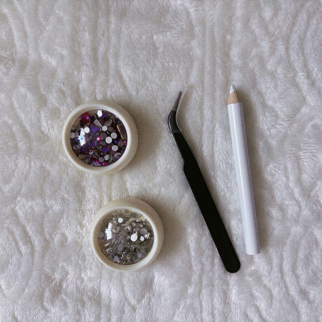 ネイル グリッタージェルネイル パーツ ラメ ネイルパーツストーン ピンセット付