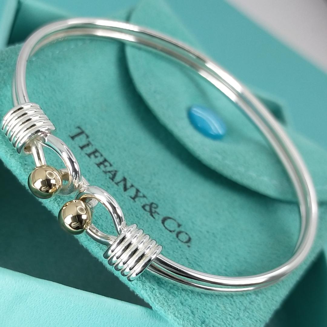 ★SALE★【ティファニー】ダブル　フック＆アイ　コンビ　バングル　1814