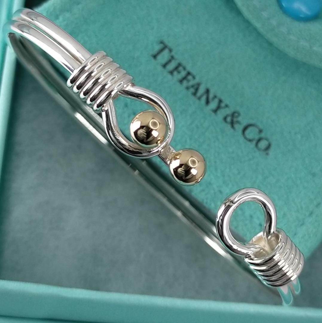 ★SALE★【ティファニー】ダブル　フック＆アイ　コンビ　バングル　1814