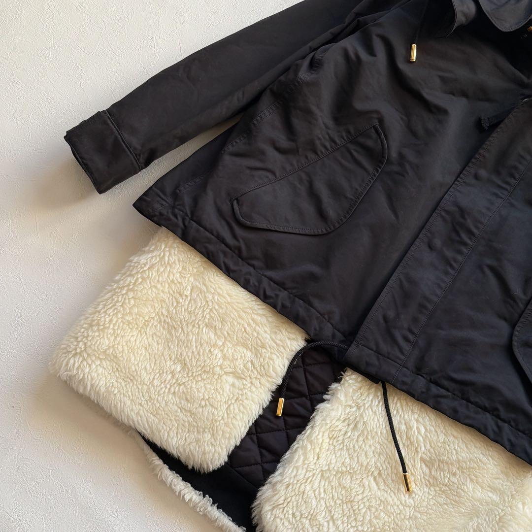 THE RERACS ザ・リラクス モッズコート ボアライナー フーデッド 黒