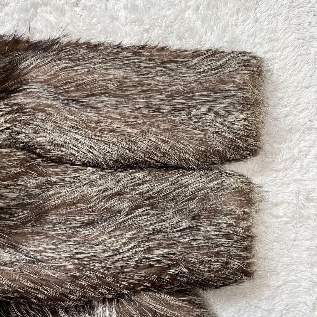 シルバーフォックス　本物毛皮 ショートコート ジャケット 15号 2XL