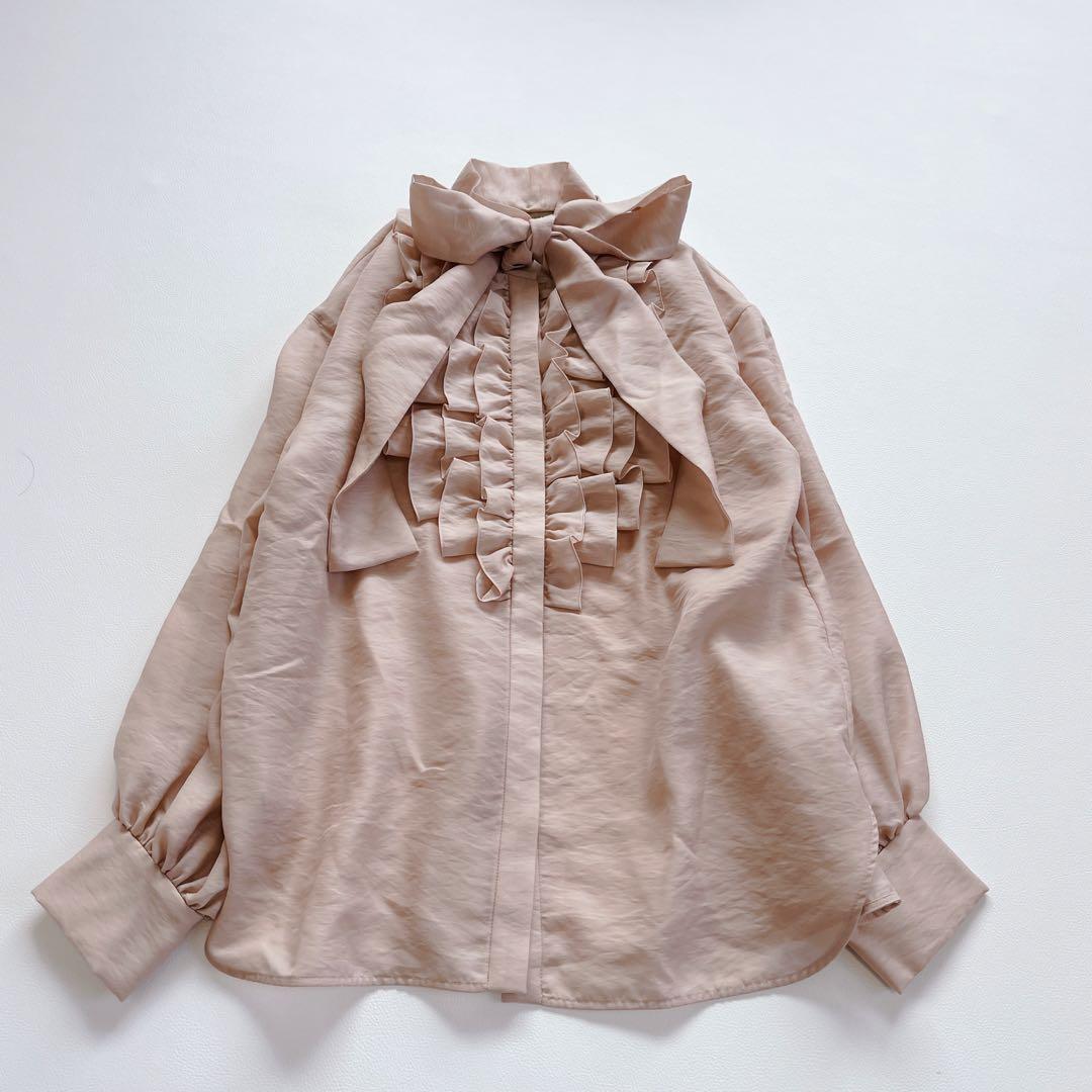 美品✨ UNITED ARROWS オーガンジー フリル&ボウタイ ブラウス