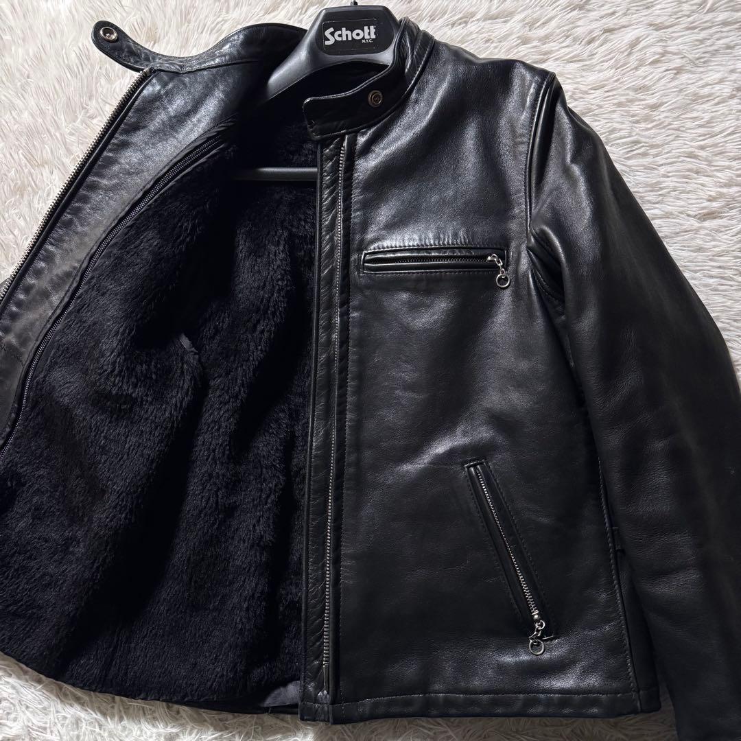 美品/希少モデル✨schott ライダースジャケット　141W ブラック　本革