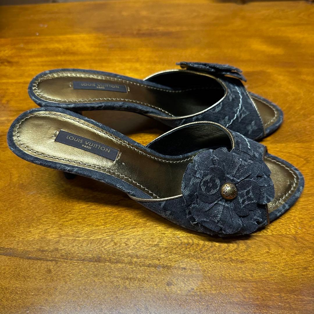 LOUIS VUITTON ヴィトン モノグラム フラワー ミュール 35