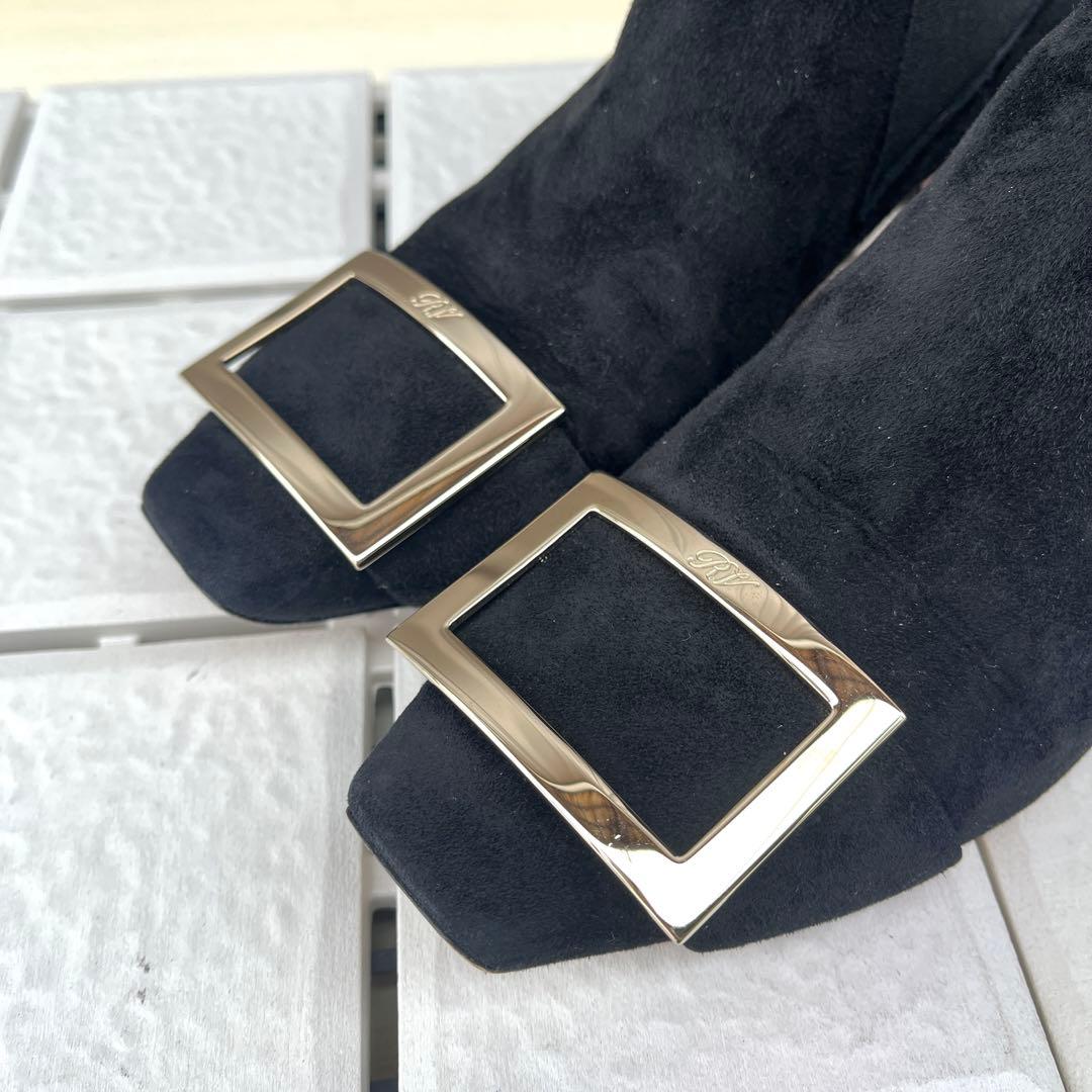 36 Roger Vivier サイドゴア　ショートブーツ　黒　23