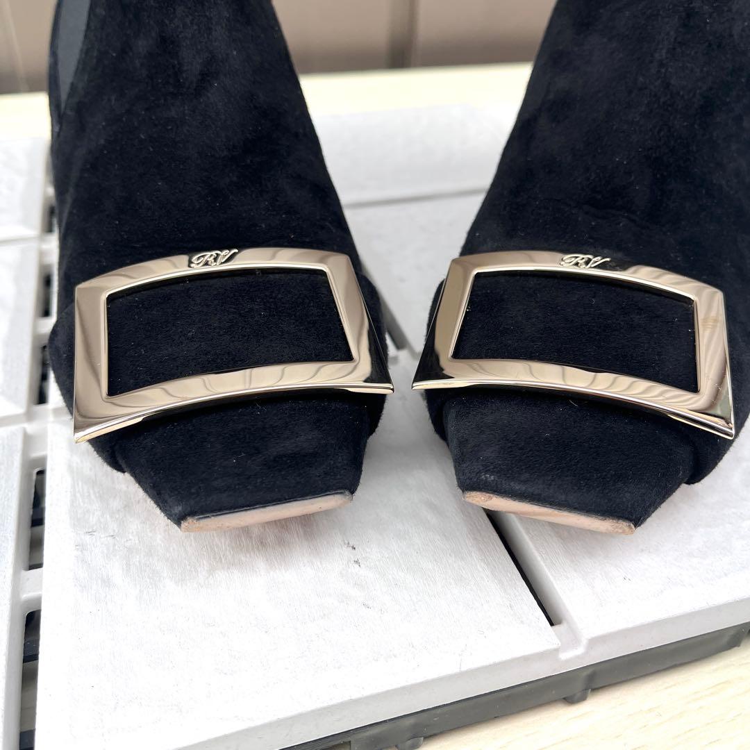 36 Roger Vivier サイドゴア　ショートブーツ　黒　23