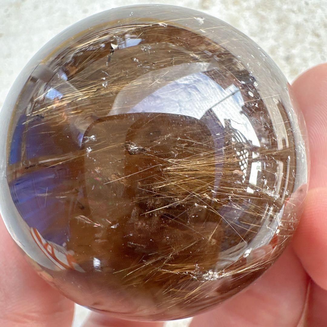 天然石ルチルクォーツのスフィア　ご購入前に在庫確認必要D.435