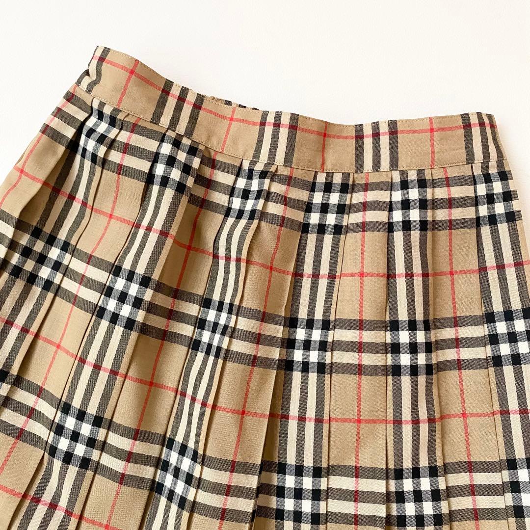 【美品】バーバリー　ミニスカート　ノバチェック柄　プリーツ　ウエストゴム　S