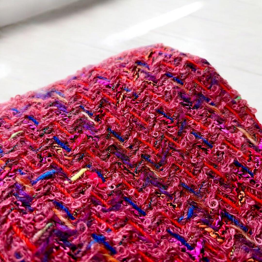 BIGI ミックスツイード　バブリースーツ　ピンク　太陽モチーフ　ビジュー