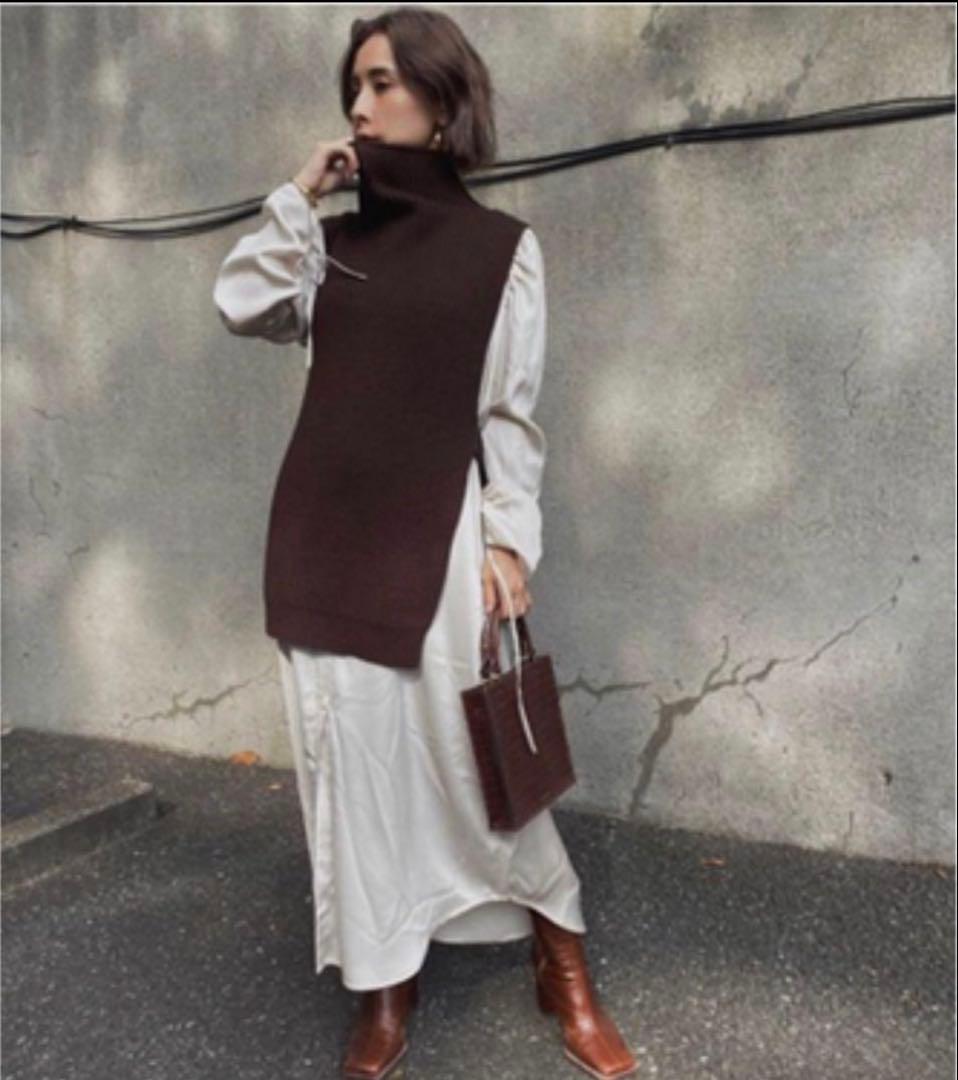 未使用　Ameri VINTAGE ベスト レイヤード シャツドレス　ワンピース