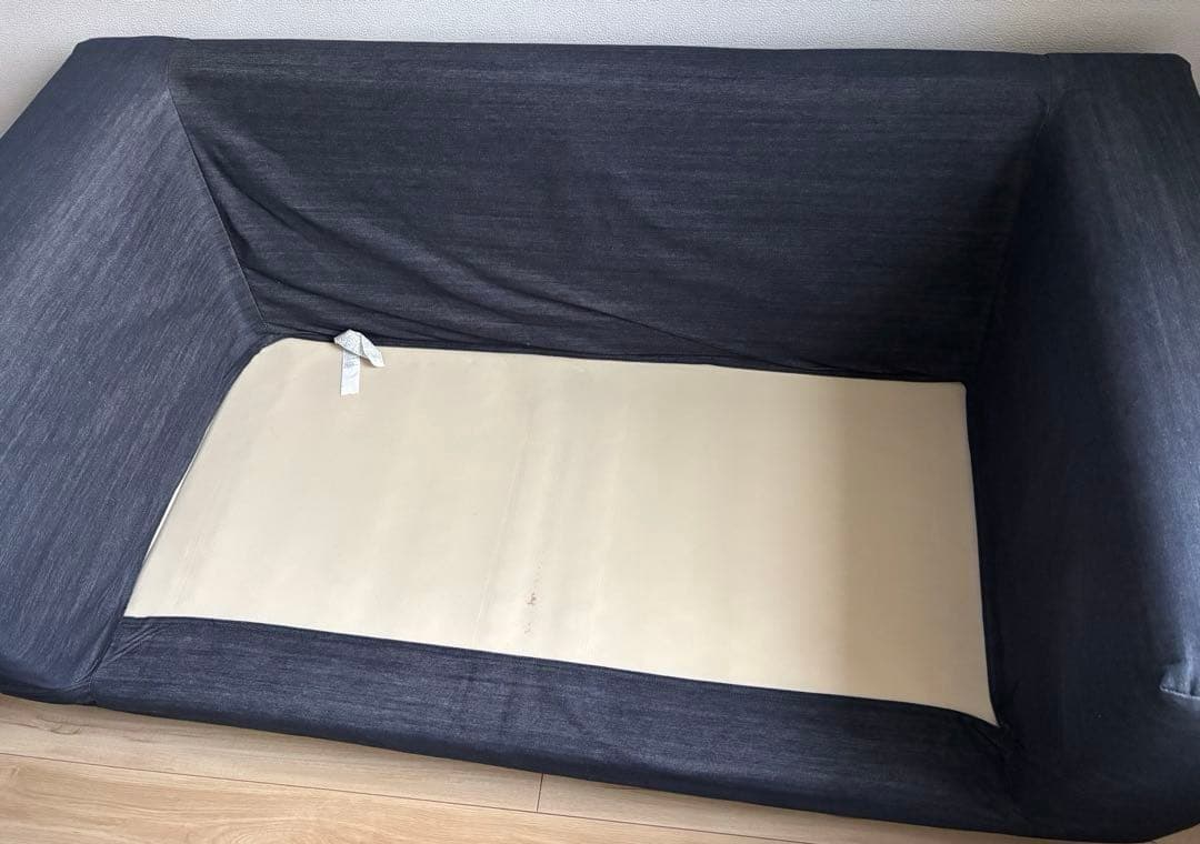 無印良品/ソファ本体・２シーター・フェザー・ポケットコイル/綿デニムカバー